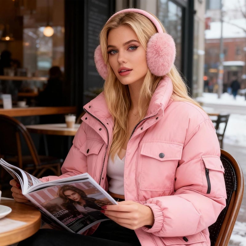 Lainlight Store Ear Muffs Winter Women Girls Adjustable Faux Fur Ear Warmers Comfy Cute Fuzzy Earmuffs - Image 5